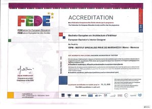 Accréditation FEDE du Bachelor Européen en Architecture d’intérieur
